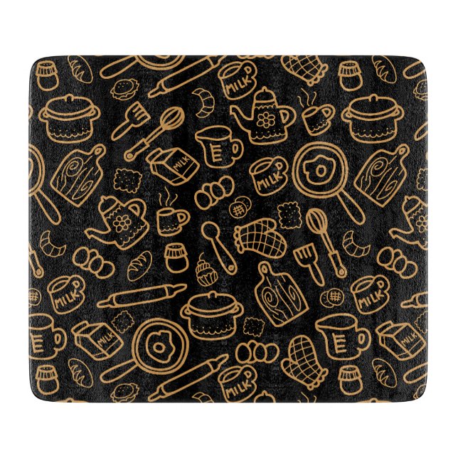 Kitchenware Black Brown  Cutting Board (Front)