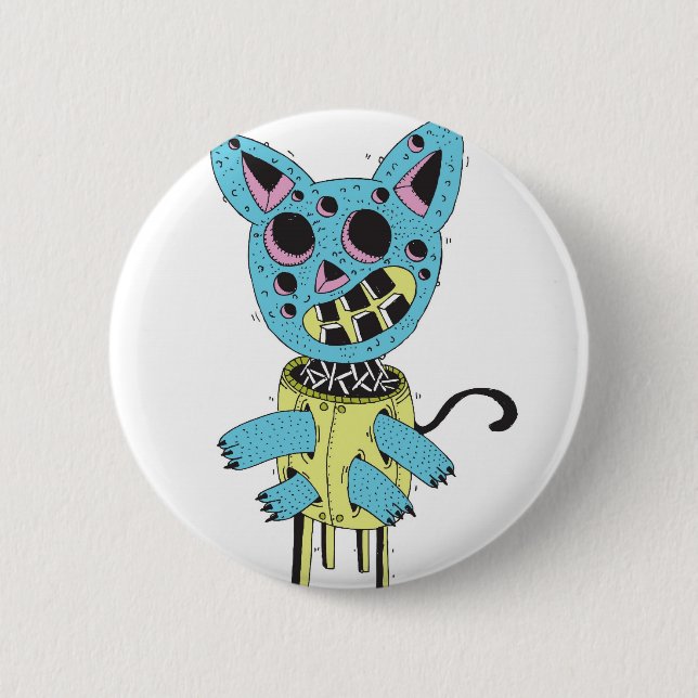 kite cat 6 cm round badge (Front)