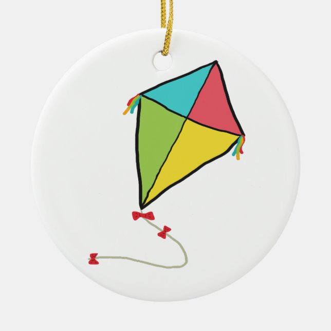 Kite Ceramic Tree Decoration (Front)
