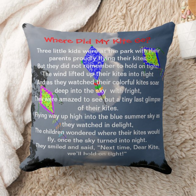 Kite Flying Clouds Poem PERSONALIZE NAMES 20x20 Cushion (Blanket)
