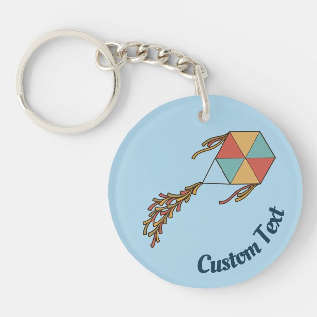 Kite Icon Light Blue Keychain (Front)