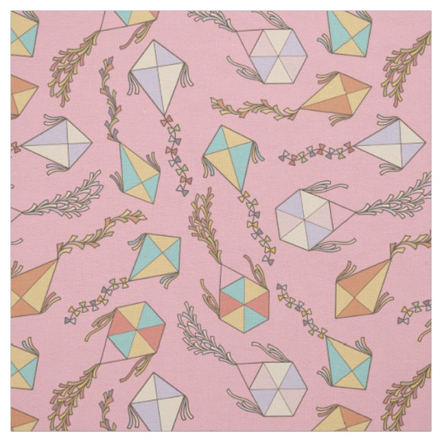 Kite Icons Pattern Fabric (Swatch)