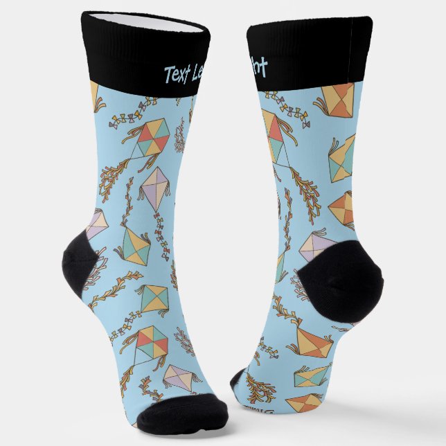 Kite Icons Pattern Socks (Angled)