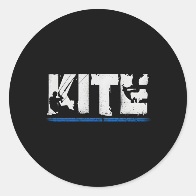 Kite Kiteboarding Kiting Kitesurfing Kitesurf Classic Round Sticker (Front)