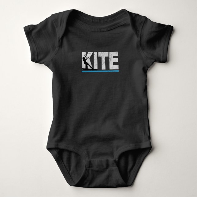 Kite Kitesurfer Kitesurfing Surfing Retro Gift Baby Bodysuit (Front)