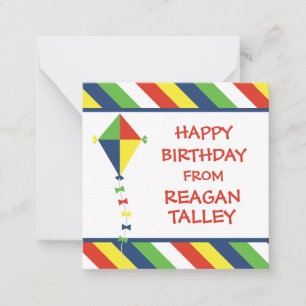 Kite Stripes Personalised Gift Enclosure Cards