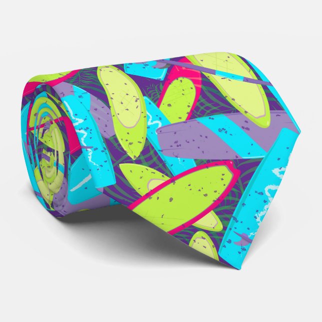 Kite Surf Boards Colourful Kiteboarding Pattern Tie (Rolled)
