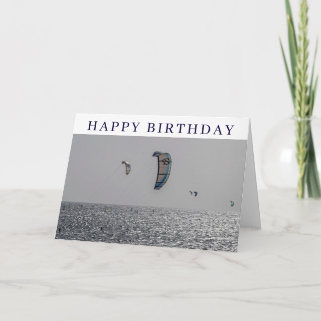 Kite-surfers birthday card (Front)