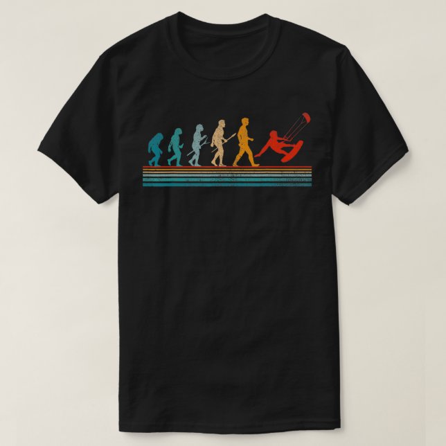 Kite Surfing Evolution Kiteboarder Kiteboarding Ki T-Shirt (Design Front)