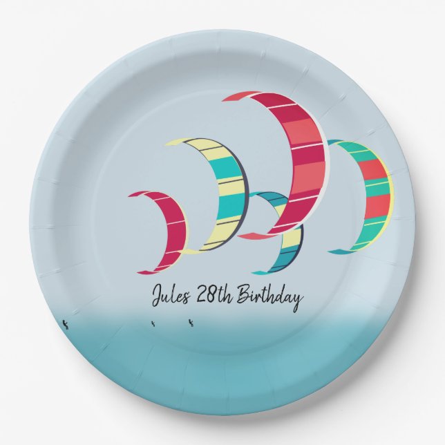 Kite Surfing Paper Plate (Front)