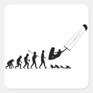 Kite Surfing Square Sticker