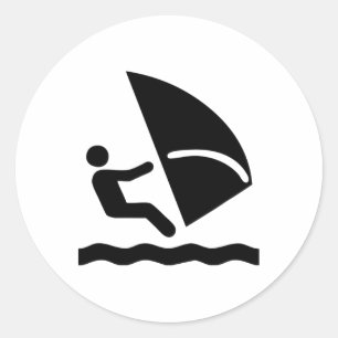 Kite Surfing Surfer Swimming  Classic Round Sticker
