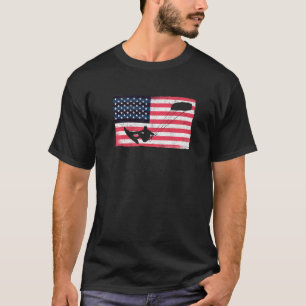 Kiteboarder American Flag Kitesurfer Kite USA Kite T-Shirt