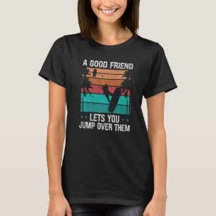 Kiteboarder jump over friend Kitesurfer Kite Kiteb T-Shirt