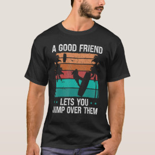 Kiteboarder jump over friend Kitesurfer Kite Kiteb T-Shirt