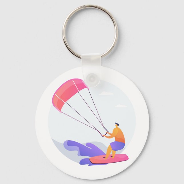 Kiteboarder kitesurfer key ring (Front)