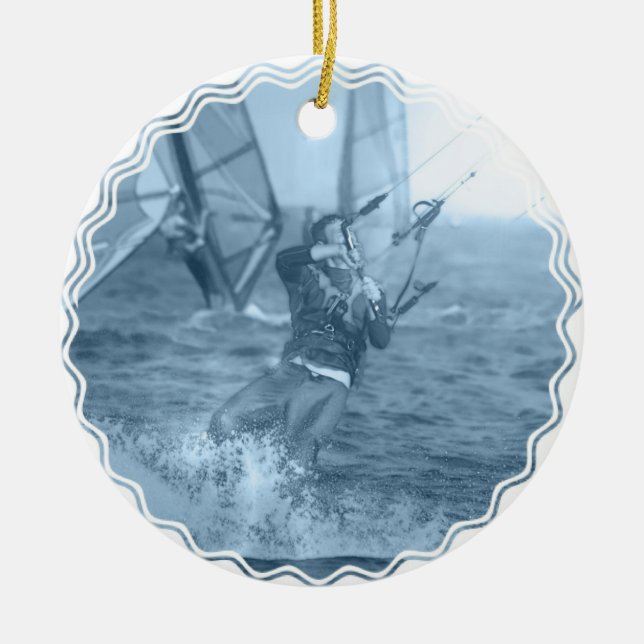 Kiteboarders with Windsurfers Ornament (Front)
