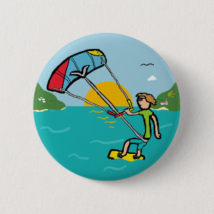 Kiteboarding 6 Cm Round Badge