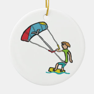 Kiteboarding Ceramic Tree Decoration