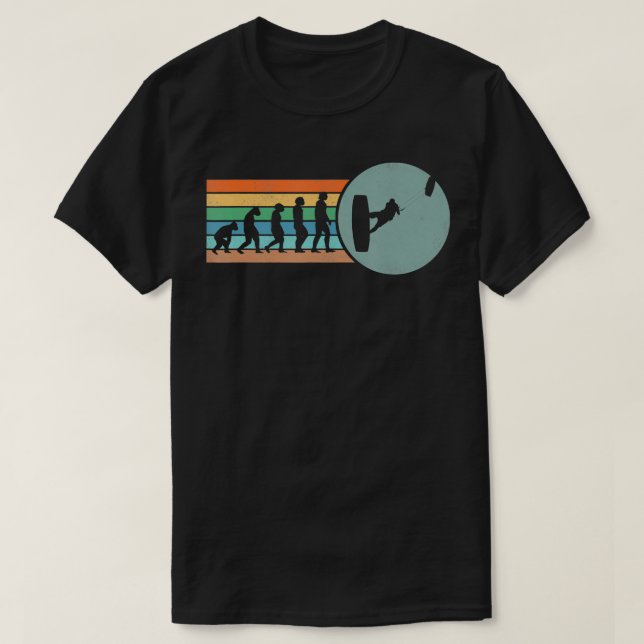 Kiteboarding Evolution Kite Board Surf Retro Kites T-Shirt (Design Front)
