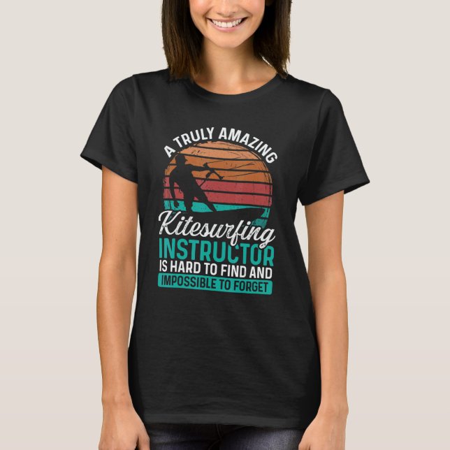 Kiteboarding Instructor Vintage Kitesurfing Instru T-Shirt (Front)