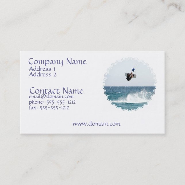 Kiteboarding Jump Business Card (Front)