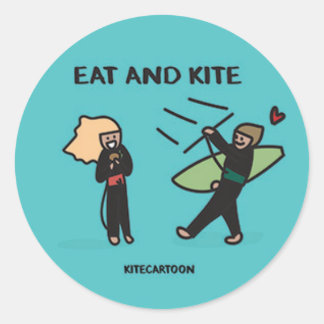 Kiteboarding/kitesurfing - Eat and Kite Classic Round Sticker
