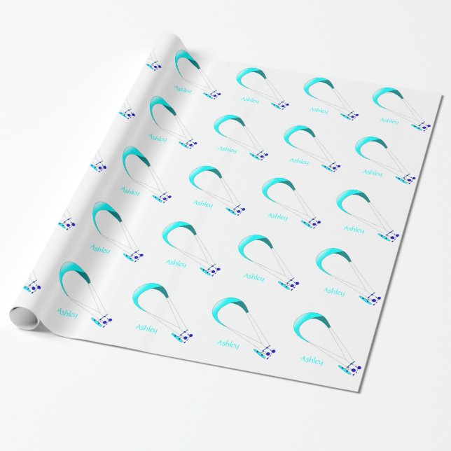 Kiteboarding Kitesurfing Gifts Wrapping Paper (Unrolled)