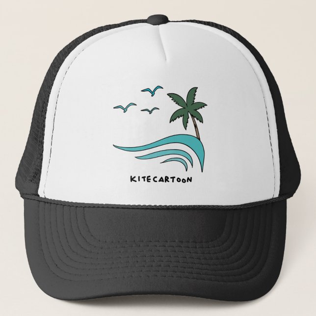 Kiteboarding/kitesurfing - kitecartoon trucker hat (Front)