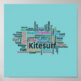 Kiteboarding/kitesurfing- Kitesurf design Poster