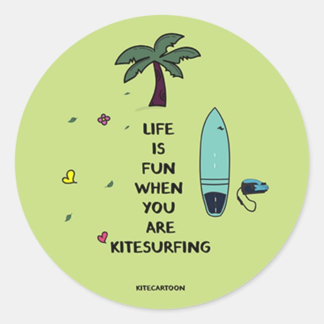 Kiteboarding/kitesurfing - Life is good when you.. Classic Round Sticker (Front)