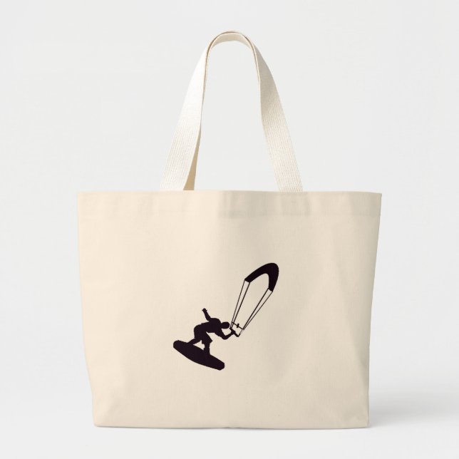 Kiteboarding True Large Tote Bag (Front)