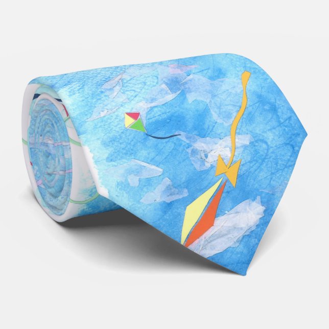 Kites and Sky Necktie (Rolled)