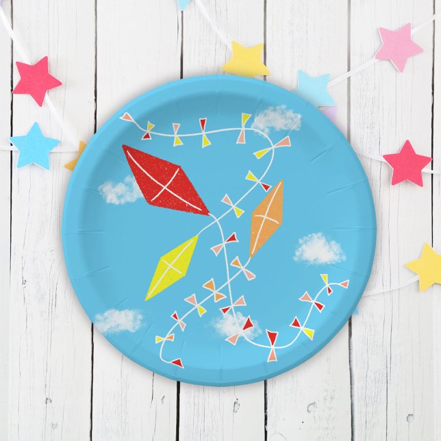 Kites in the Sky Baby Shower Party Paper Plate (Creator Uploaded)