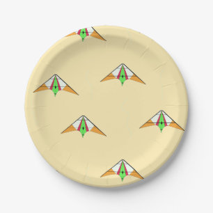 Kites on pale orange paper plate