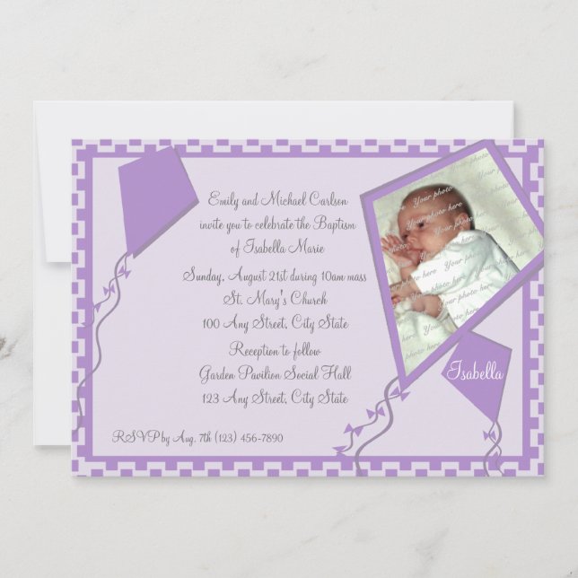 Kites Photo/ Baptism Invitation (Front)