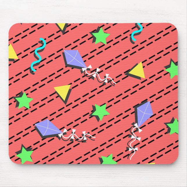 kites, stars, triangles and curvy lines mouse pad (Front)