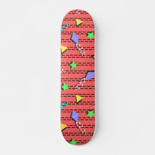 kites, stars, triangles and curvy lines skateboard