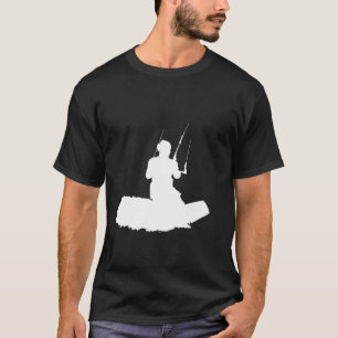 Kitesurfer Enjoying The Waves Artistic White Silho T-Shirt