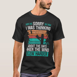 Kitesurfer Funny Sorry I was thinking Humor Kitebo T-Shirt