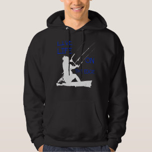 Kitesurfer Riding A Wave Live Life On The Edge Whi Hoodie