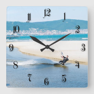 Kitesurfer Square Wall Clock