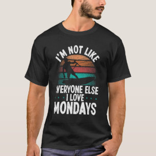 Kitesurfer Vintage I love Mondays Funny Kiteboarde T-Shirt