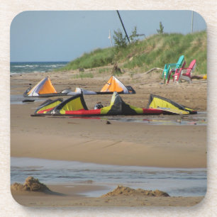 Kitesurfers by Lake Michigan Coaster