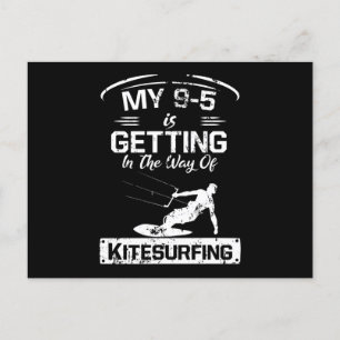 Kitesurfing 9-5 Week Profession Kiting Surfing Postcard