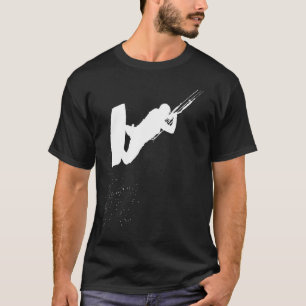 Kitesurfing Action Kite And Surf Silhouette White T-Shirt