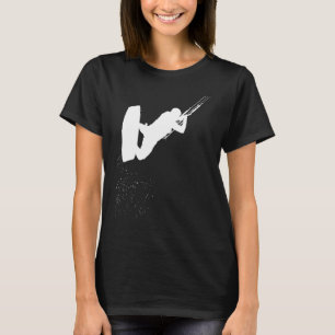 Kitesurfing Action Kite And Surf Silhouette White T-Shirt