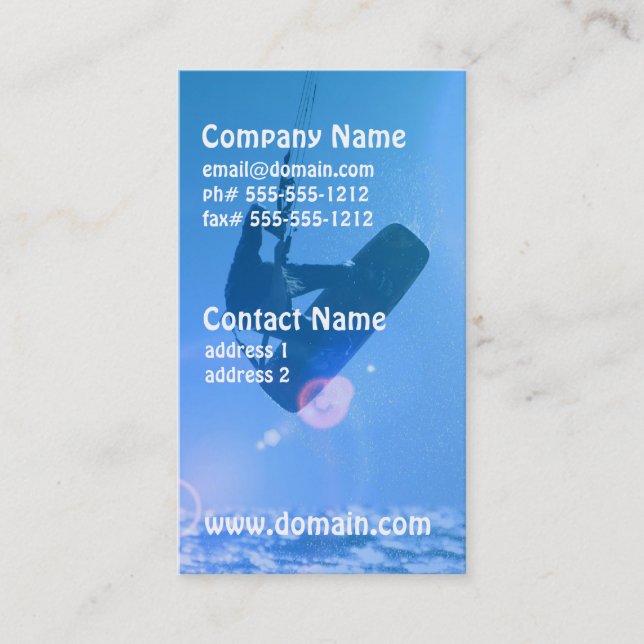 Kitesurfing Air Business Card (Front)