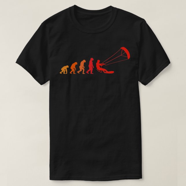 Kitesurfing Evolution Sufing Surfer Gift Kitesurfi T-Shirt (Design Front)