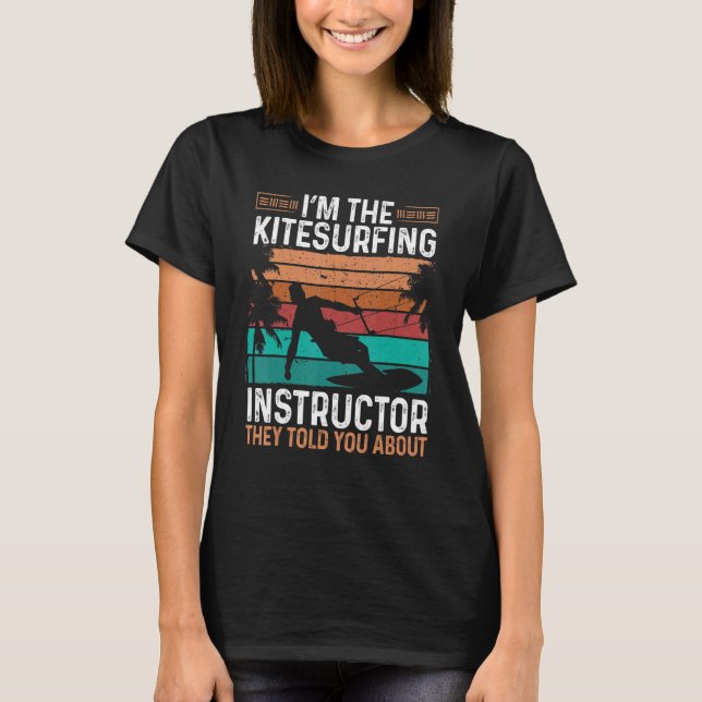 Kitesurfing Instructor Kiteboarding Vintage Kitebo T-Shirt (Front)